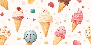 缤纷美味冰淇淋图案背景