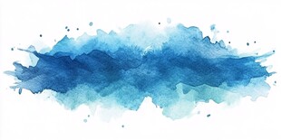 蓝色水彩泼墨背景素材