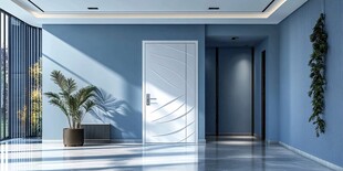 现代简约风蓝色系入户门厅