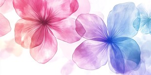 梦幻水彩花卉背景图