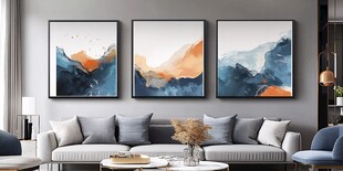 现代简约客厅的艺术挂画