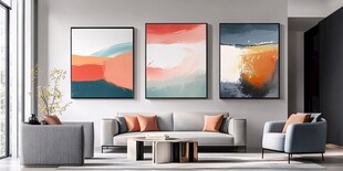 现代简约风客厅装饰画展示
