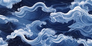 蓝色梦幻海浪纹理图案