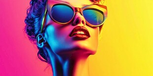 时尚酷感墨镜美女特写