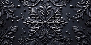 黑色立体雕花背景纹理