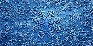 蓝色立体雪花纹理背景图