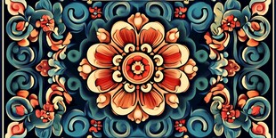 中式传统花卉精美装饰图案