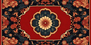 中式传统花卉纹样图案