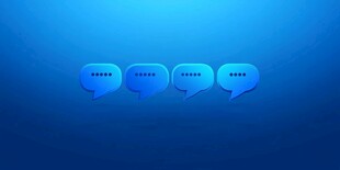 蓝色对话气泡背景图
