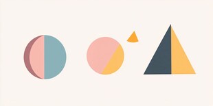 简约几何图形组合插画