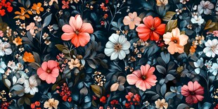 繁花似锦的梦幻花卉图案