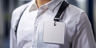 男士胸前空白工作证件