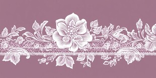 紫色背景白色花卉蕾丝花边