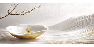 禅意陶瓷花形碗静谧之景