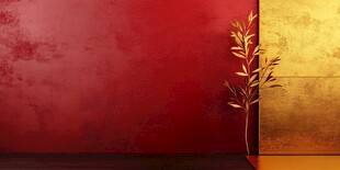 红墙金壁旁的生机绿植