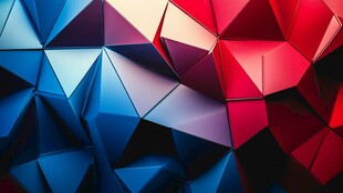 红蓝几何多边形立体背景