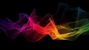 炫彩流动彩带抽象背景图