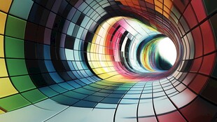 彩色几何隧道视觉艺术图景