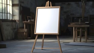 画室中的空白画架