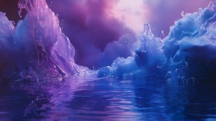 梦幻紫色海浪奇幻景观