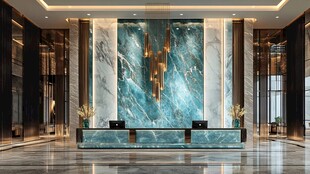 奢华大气的酒店大堂前台