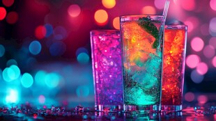 炫彩鸡尾酒闪耀梦幻背景