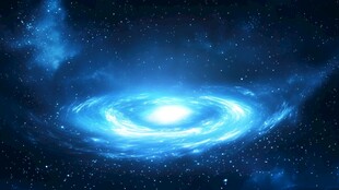 梦幻蓝色星系宇宙图景