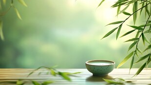 竹影下的清茶静美时刻