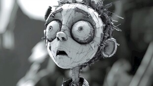 诡异木偶 惊恐表情特写