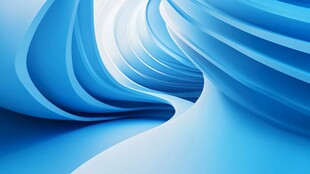 蓝色流动曲线抽象背景图