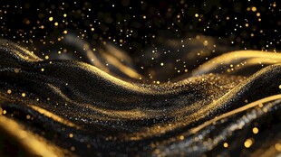 金色粒子涌动梦幻背景