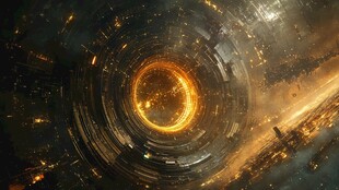 未来宇宙环形科技场景