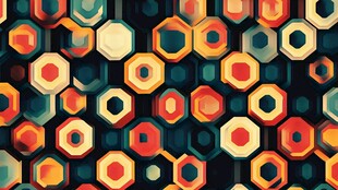 多彩几何六边形图案背景