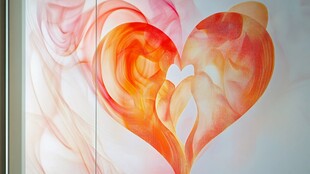 爱心烟雾抽象艺术画面