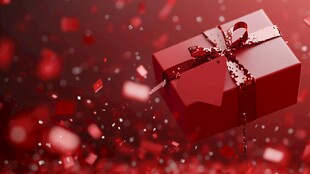 红色惊喜礼盒 浪漫氛围感