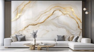 大理石纹客厅墙面装饰图