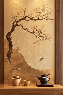 中式茶室墙面艺术装饰画