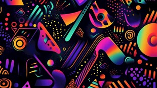 炫彩音乐元素抽象图案