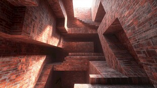 红砖迷宫般的奇幻建筑空间