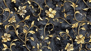 黑金花卉奢华纹理图案