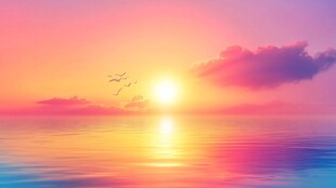 海上日出梦幻美景
