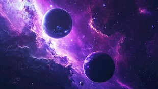 梦幻紫色系宇宙星球景象