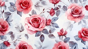 浪漫玫瑰花卉图案背景