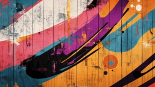 多彩涂鸦墙面艺术风采