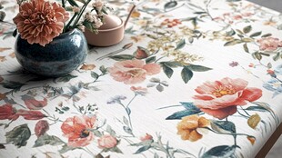 花卉桌布搭配精致花瓶