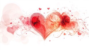 浪漫爱心水彩梦幻背景图