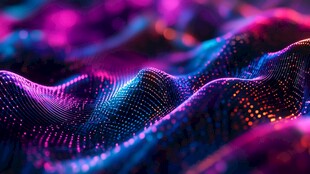 绚丽动态数据波浪视觉图