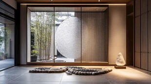 日式禅意玄关室内景观