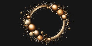 金色圣诞花环闪耀装饰