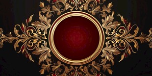 古典金色花纹红底装饰框